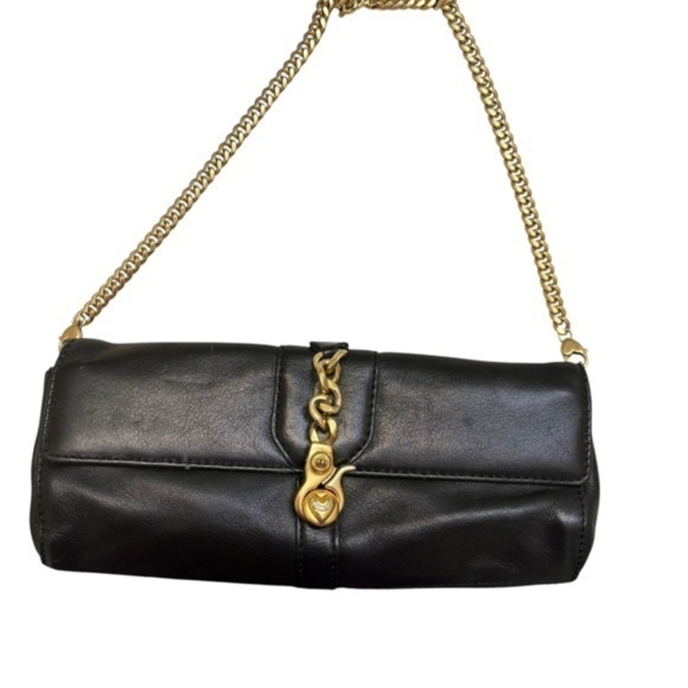 Juicy Couture black Leather baguette mini Bag vintage y2k